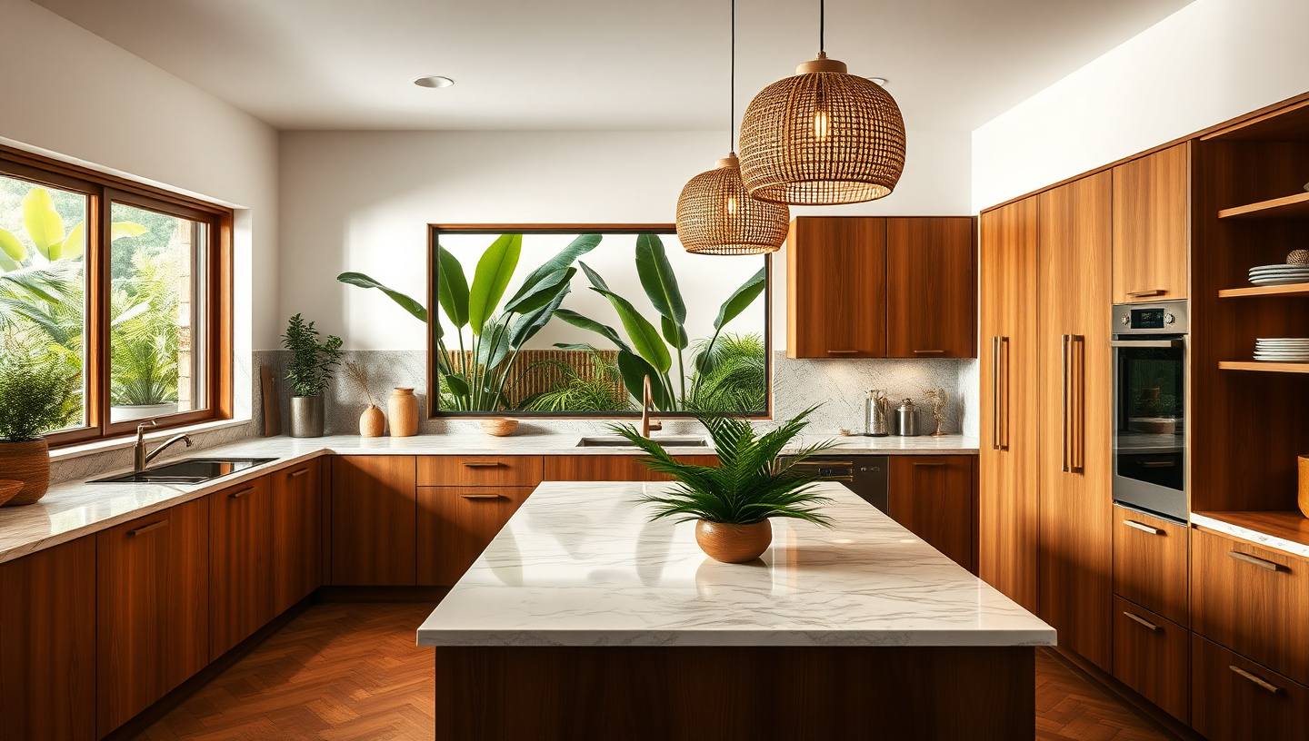 Modern smart kitchen with integrated automation systems