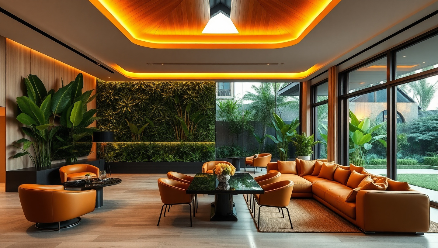 Elegant smart living room design in Bangkok home